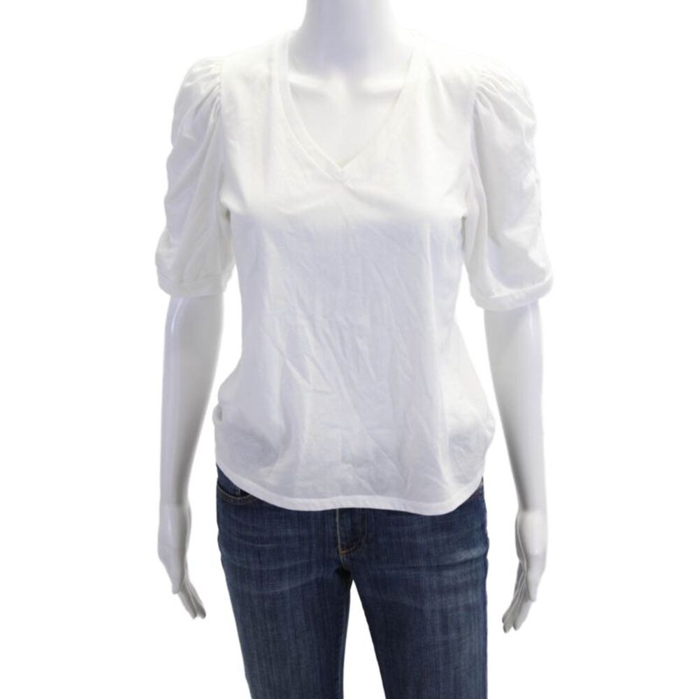 Generation Love Womens Jersey V-Neck Short Sleeve T-Shirt White Size S